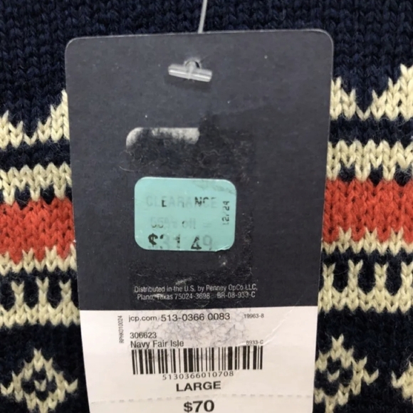 NWT St John's Bay Men's Navy Sweater Size L MSRP $70 - Picture 4 of 4